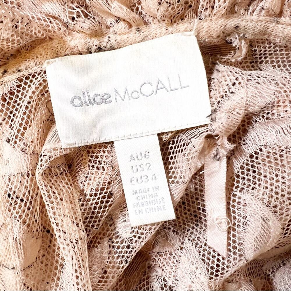 Alice McCall Calypso Mini Dress Lace Ruffle Mock Neck US 2 - Picture 12 of 14